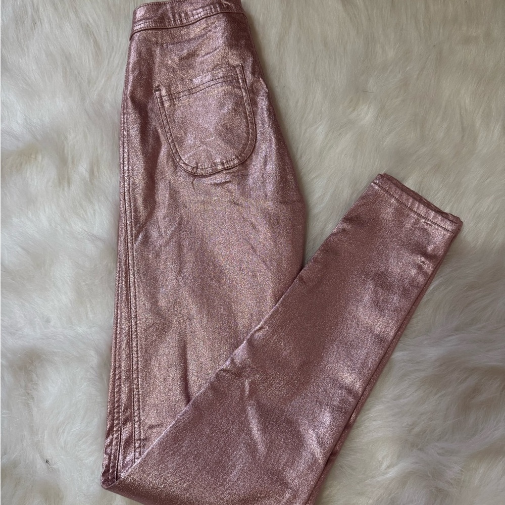 Shiny Pink Metallic Pants